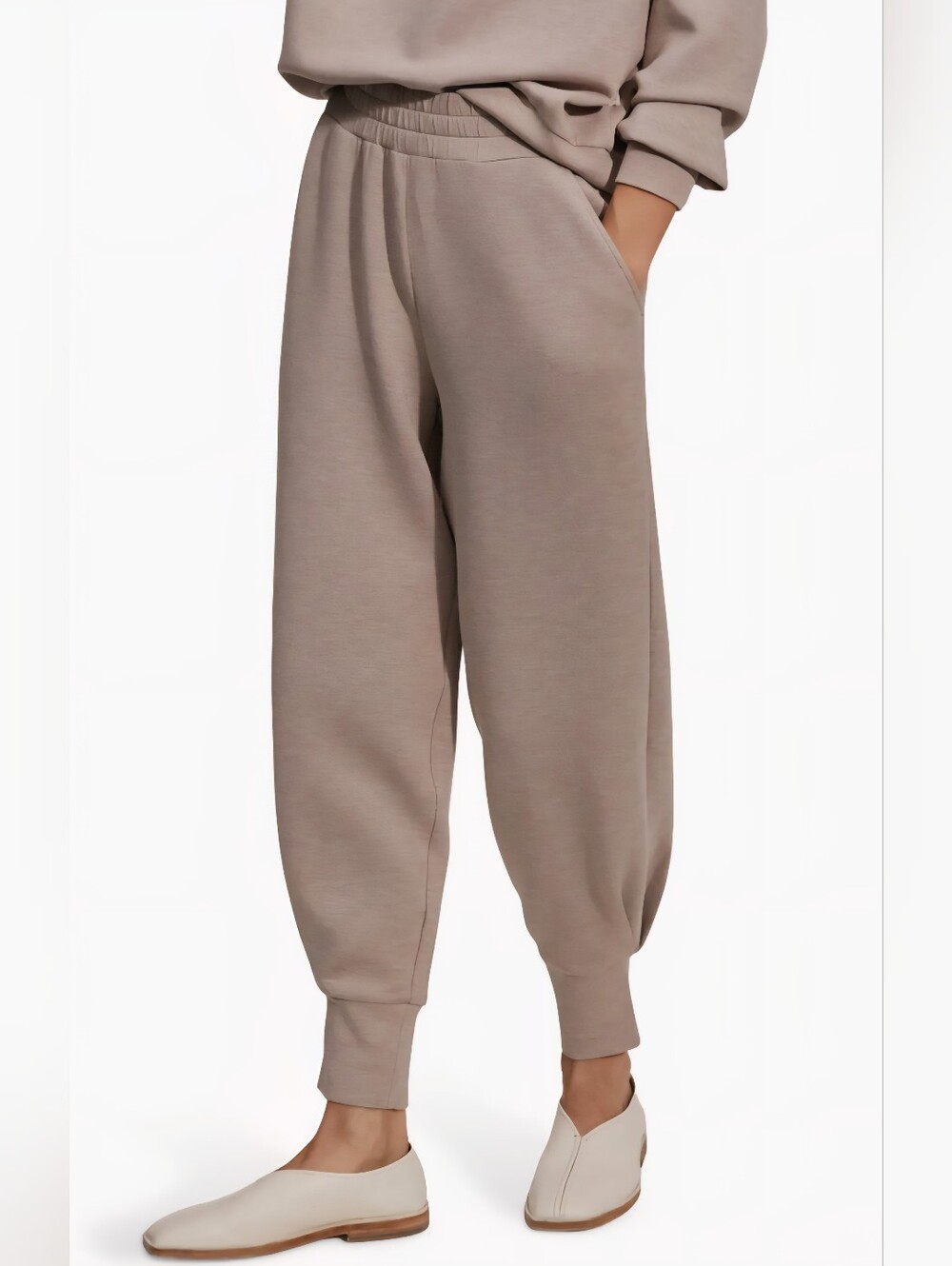 Varley Doublesoft Relaxed Pant Women's Taupe Jogger Pants Excellent Condition